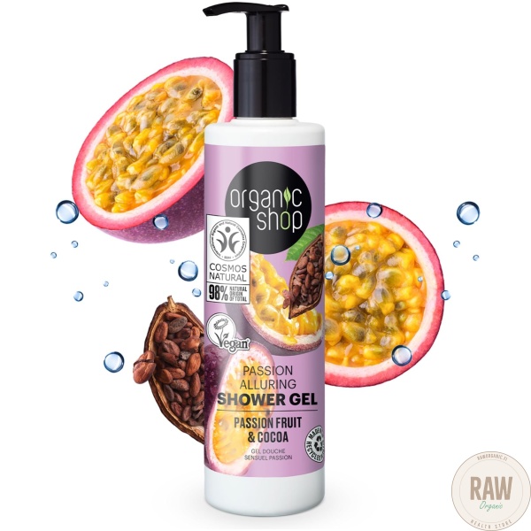 Organic shop Passion fruit & Cocoa suihkugeeli 280 ml – kuva 2