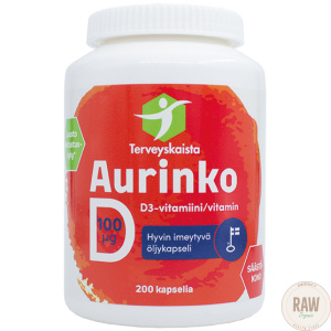 Terveyskaista Aurinko D 100ug 200kaps.