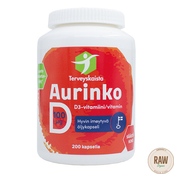 Terveyskaista Aurinko D 100ug 200kaps.