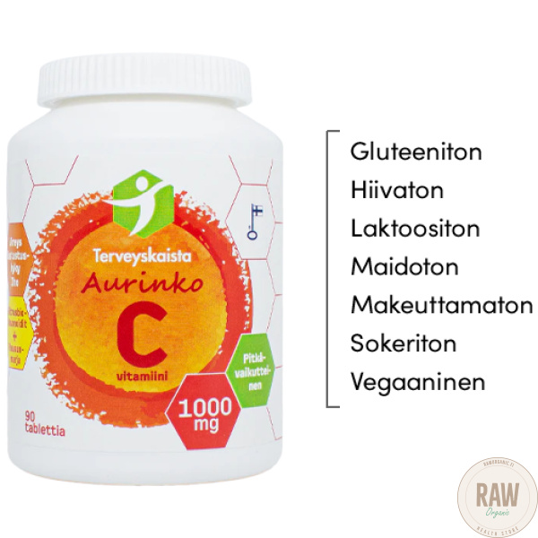 Terveyskaista Aurinko c 1000mg 90tabl – kuva 3