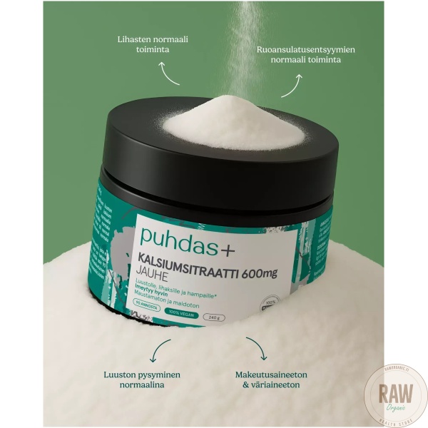 Puhdas+ Kalsiumsitraatti 600mg, 240g – kuva 2