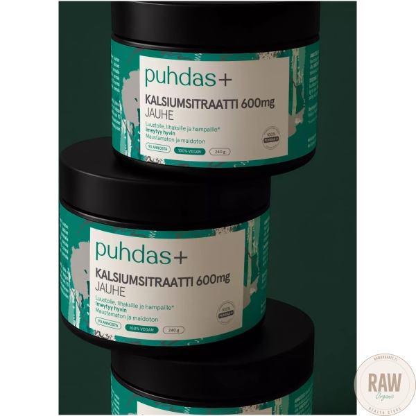 Puhdas+ Kalsiumsitraatti 600mg, 240g – kuva 4