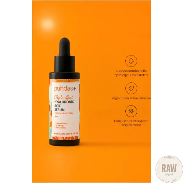 Puhdas+ Hyaluronic Acid Serum with Sea buckthorn 30ml – kuva 6
