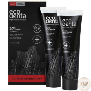 Ecodenta Black Whitening Hammastahnna Tuplapakkaus 2×100