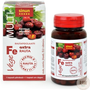 Aboa Medica VegeRauta Rautapidolaatti + Acerola 60 kaps.