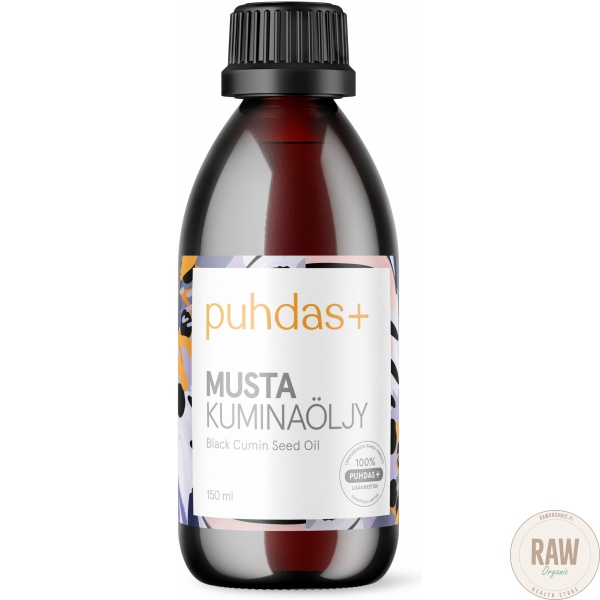 Puhdas+ Mustakuminaöljy 150ml raworganic.fi