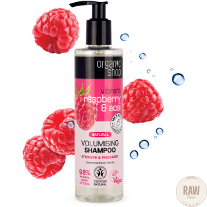 Organic shop raspberry & acai volumising shampoo 280ml