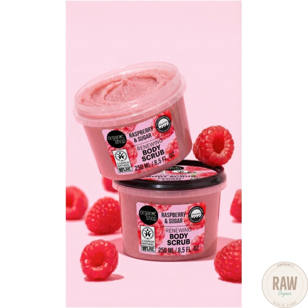 Organic Shop Renewing Body Scrub Raspberry -vartalokuorinta 250 ml – kuva 5