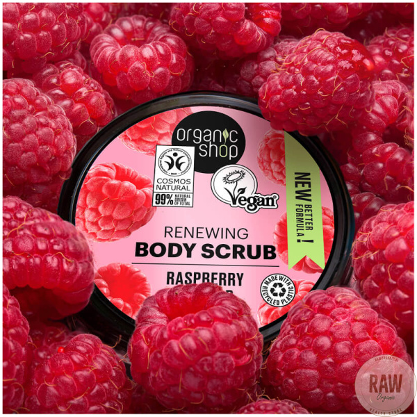 Organic Shop Renewing Body Scrub Raspberry -vartalokuorinta 250 ml – kuva 3