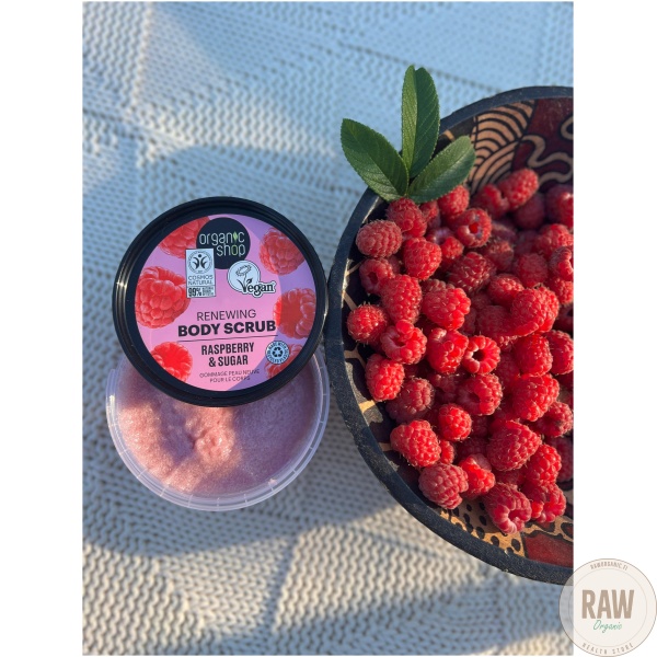 Organic Shop Renewing Body Scrub Raspberry -vartalokuorinta 250 ml – kuva 4