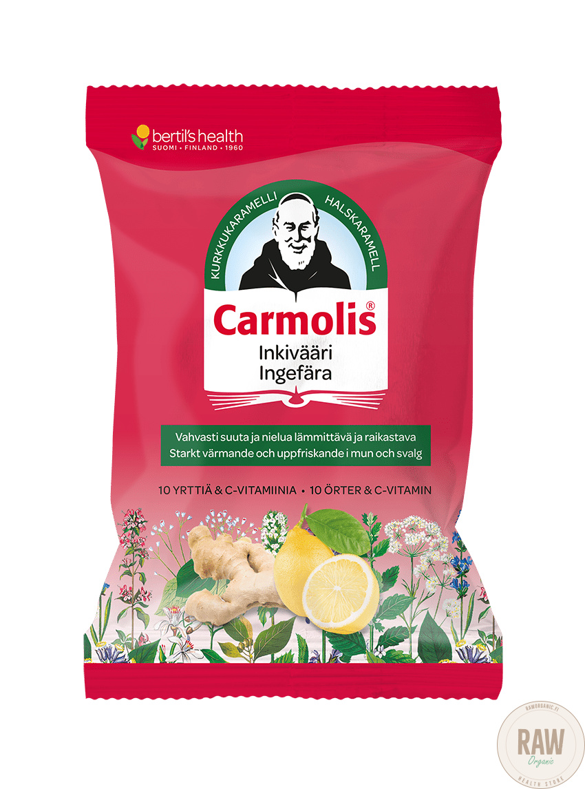 Carmolis Inkivääri kurkkukaramelli 75g