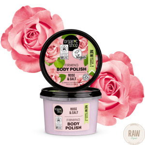 Organic Shop firming body polish rose & salt -vartalokuorinta 250ml