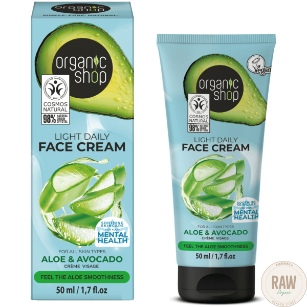 Organic Shop Light Daily Face Cream Aloe & Avocado 50 ml – kuva 2