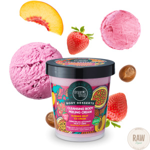 Organic Shop Body Desserts Summer Fruit Ice Cream Cleansing Body Peeling Cream 450 ml