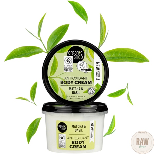 Organic Shop Antioxidant Body Cream Matcha & Basil 250 ml – kuva 3