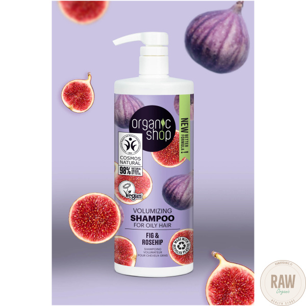 Organic Shop Volumizing Shampoo For Oily Hair Fig & Rosehip 1000ml SÄÄSTÖKOKO – kuva 2