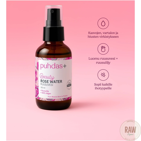 Puhdas+ Ruusuvesi, 100ml – kuva 2