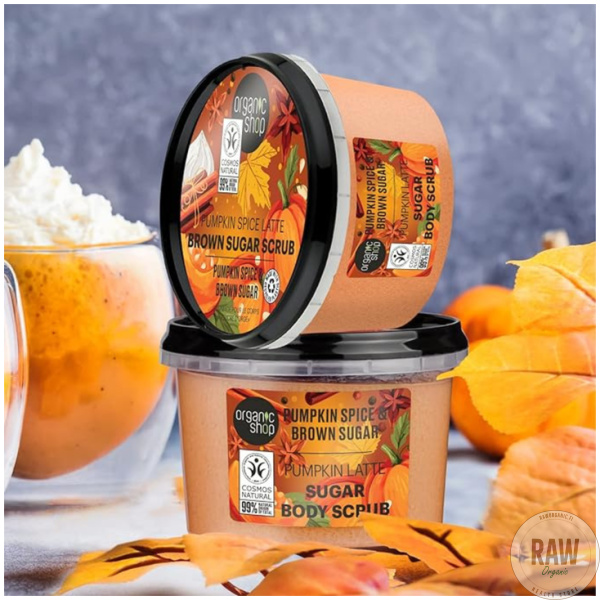 Organic Shop Pumpkin spice latte brown sucar Body Scrub 250 ml – kuva 6