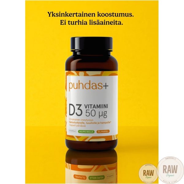 Puhdas+ D3-vitamiini oliiviöljy 100µg, 120 kaps – kuva 3