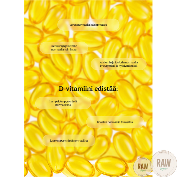 Puhdas+ D3-vitamiini oliiviöljy 100µg, 120 kaps – kuva 4