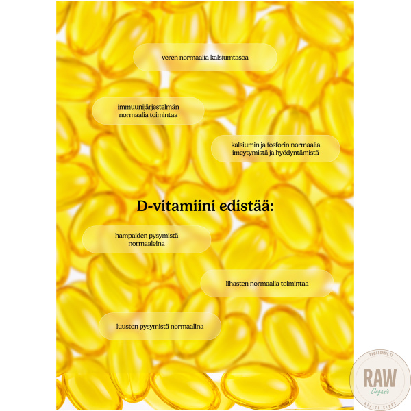 Puhdas+ D3-vitamiini oliiviöljy 100µg, 120 kaps – kuva 4