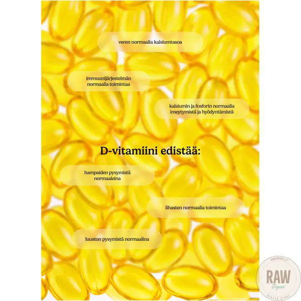 Puhdas+ D3-vitamiini oliiviöljy 100µg, 120 kaps – kuva 4