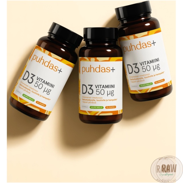 Puhdas+ D3-vitamiini oliiviöljy 100µg, 120 kaps – kuva 7