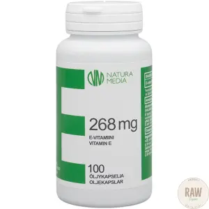 Natura Media E-vitamiini 268mg, 100 kaps.