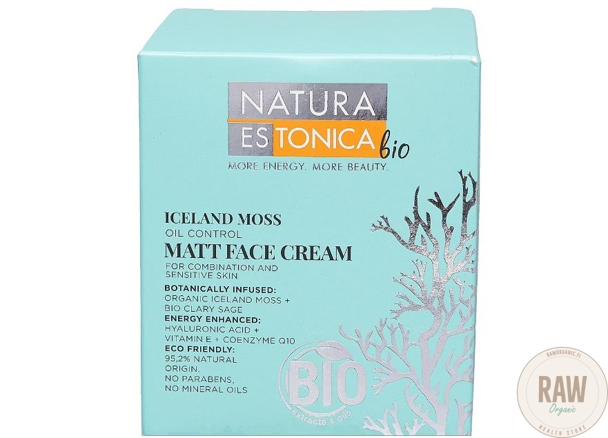 Natura Estonica Bio Iceland Moss rasvoittuvan, seka- & herkän ihon kasvovoide 50 ml