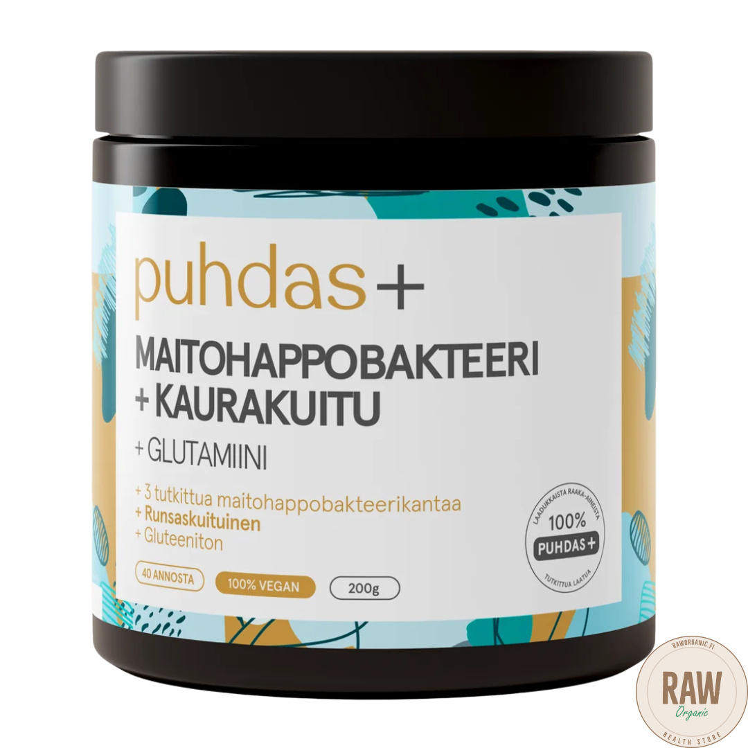 Puhdas+ Maitohappobakteeri + Kaurakuitu + Glutamiini 200g