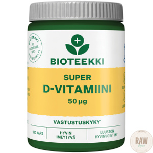 Bioteekki Super D-vitamiini 50ug 100kaps.