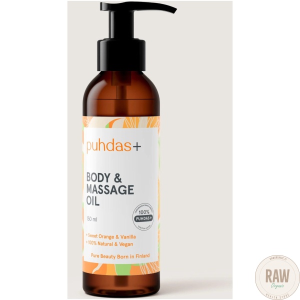 Puhdas+ Body & Massage Oil Orange & Vanilla, 150 ml – kuva 3