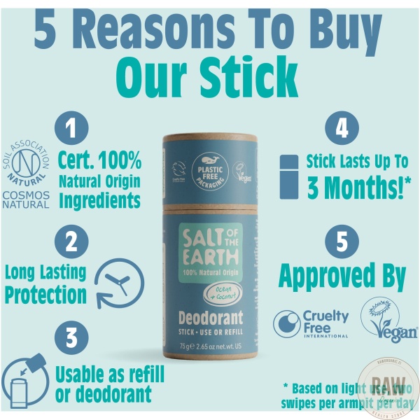 Salt of the Earth Ocean And Coconut Stick deodorant, 75g – kuva 6