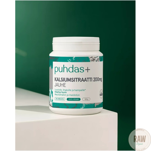 Puhdas+ Kalsiumsitraattijauhe 200 mg, 120g – kuva 2