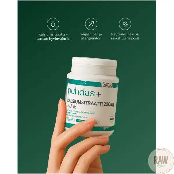 Puhdas+ Kalsiumsitraattijauhe 200 mg, 120g – kuva 4