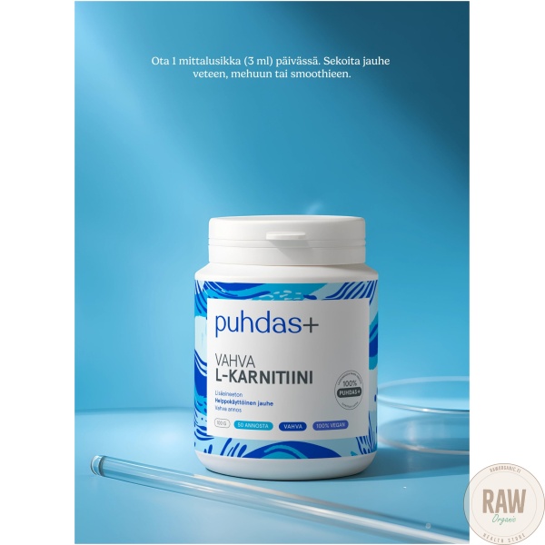 Puhdas+ L-Karnitiini Jauhe 100g – kuva 4