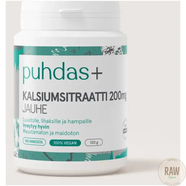 Puhdas+ Kalsiumsitraattijauhe 200 mg, 120g – kuva 7