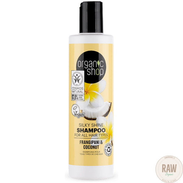 Organic Shop Silky Shine Shampoo For All Hair Types Frangipani & Coconut 280 ml – kuva 2
