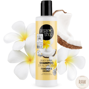 Organic Shop Silky Shine Shampoo For All Hair Types Frangipani & Coconut 280 ml