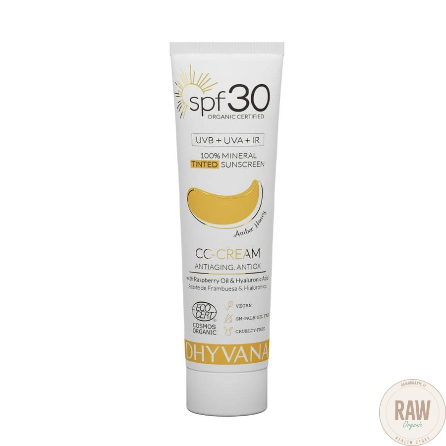 DHYVANA CC Sävytetty aurinkovoide kasvoille SPF 30 Amber Honey, 50ml