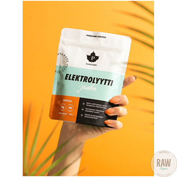 Puhdistamo Elektrolyyttijauhe Tropical, 240g – kuva 2