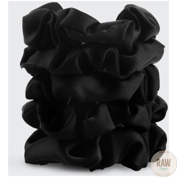 KITSCH Satin Sleep Scrunchies 5pc – Black – kuva 3