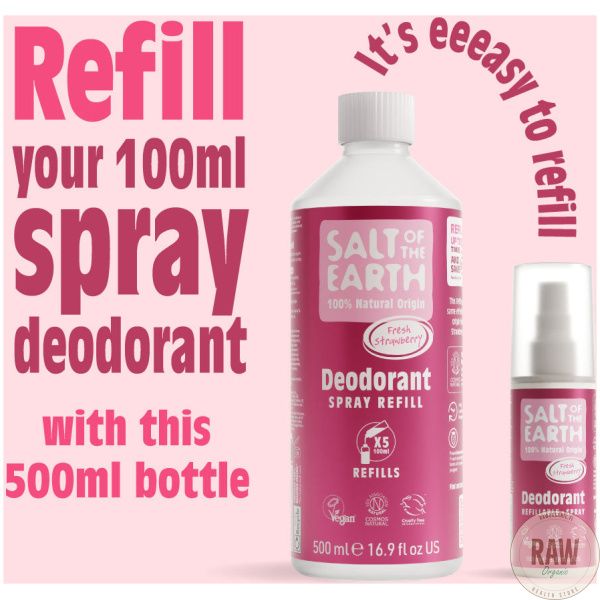 Salt of the Earth mansikka spray deodorantin täyttöpakkaus 500 ml – kuva 5