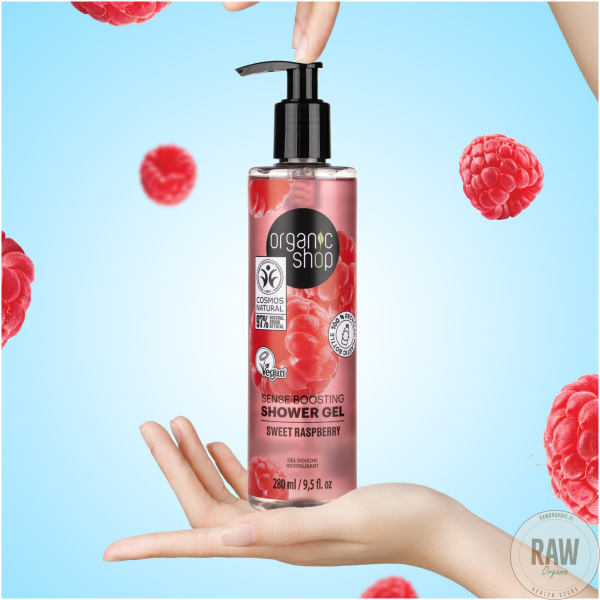 Organic shop Sense Boosting Shower Gel Sweet Raspberry 280ml – kuva 4