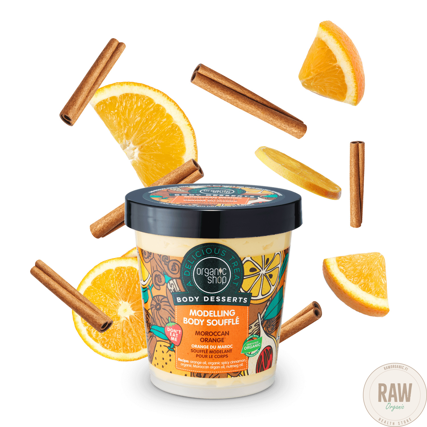 2141EModellingBodySouffleMoroccanOrange450ml_1 Organic Shop Body Desserts Moroccan Orange muotoileva vartalovoide 450 ml