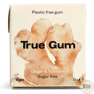 True Gum Inkivääri-Kurkuma Muoviton Ksylitolipurukumi 21g