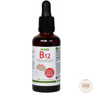 B12mansikka-e1639648191494 Biomed B12-vitamiinitipat 50ml – kuva 2
