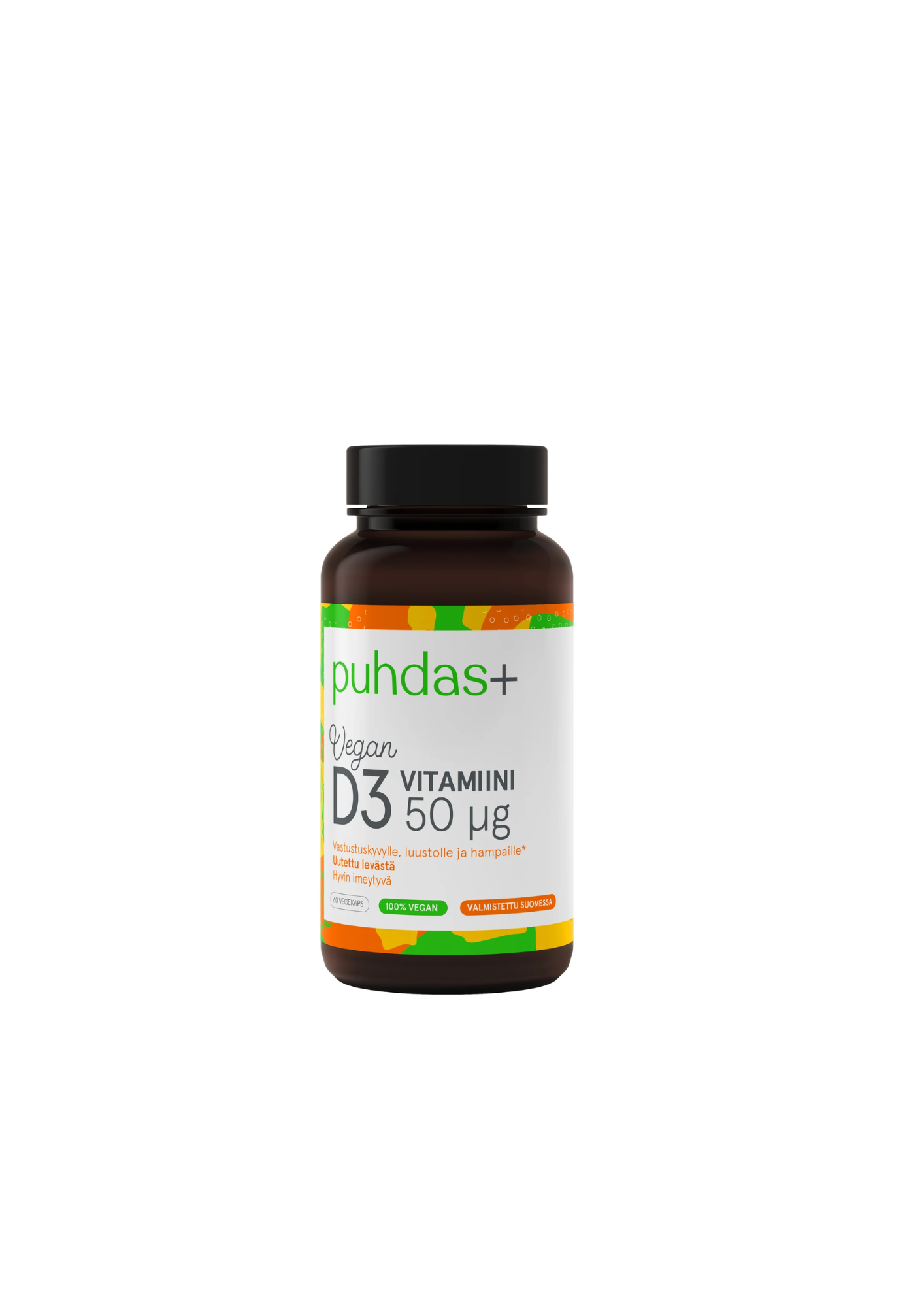 Puhdas+ Vegan D3-Vitamin 50ug 60caps