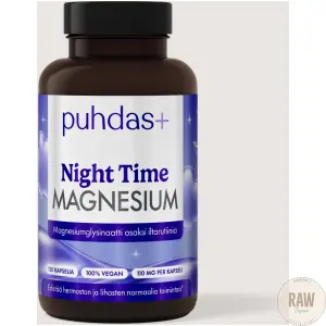 Puhdas+ Night Time Magnesium, 120kaps.