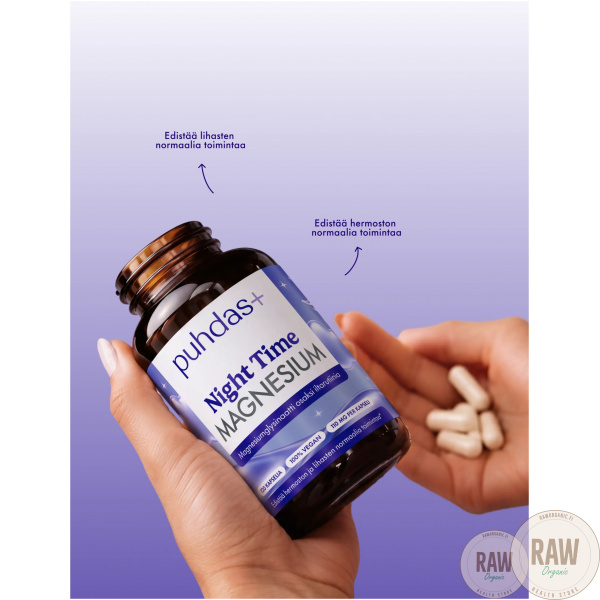 Puhdas+ Night Time Magnesium, 120kaps. – kuva 7